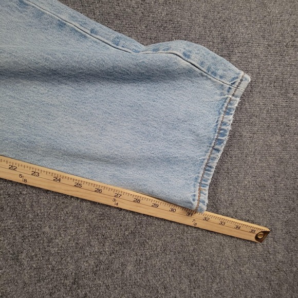 Levis 501 Jeans Mens 38x32 Light Wash Button Fly Straight Leg Denim Distressed - Picture 7 of 12